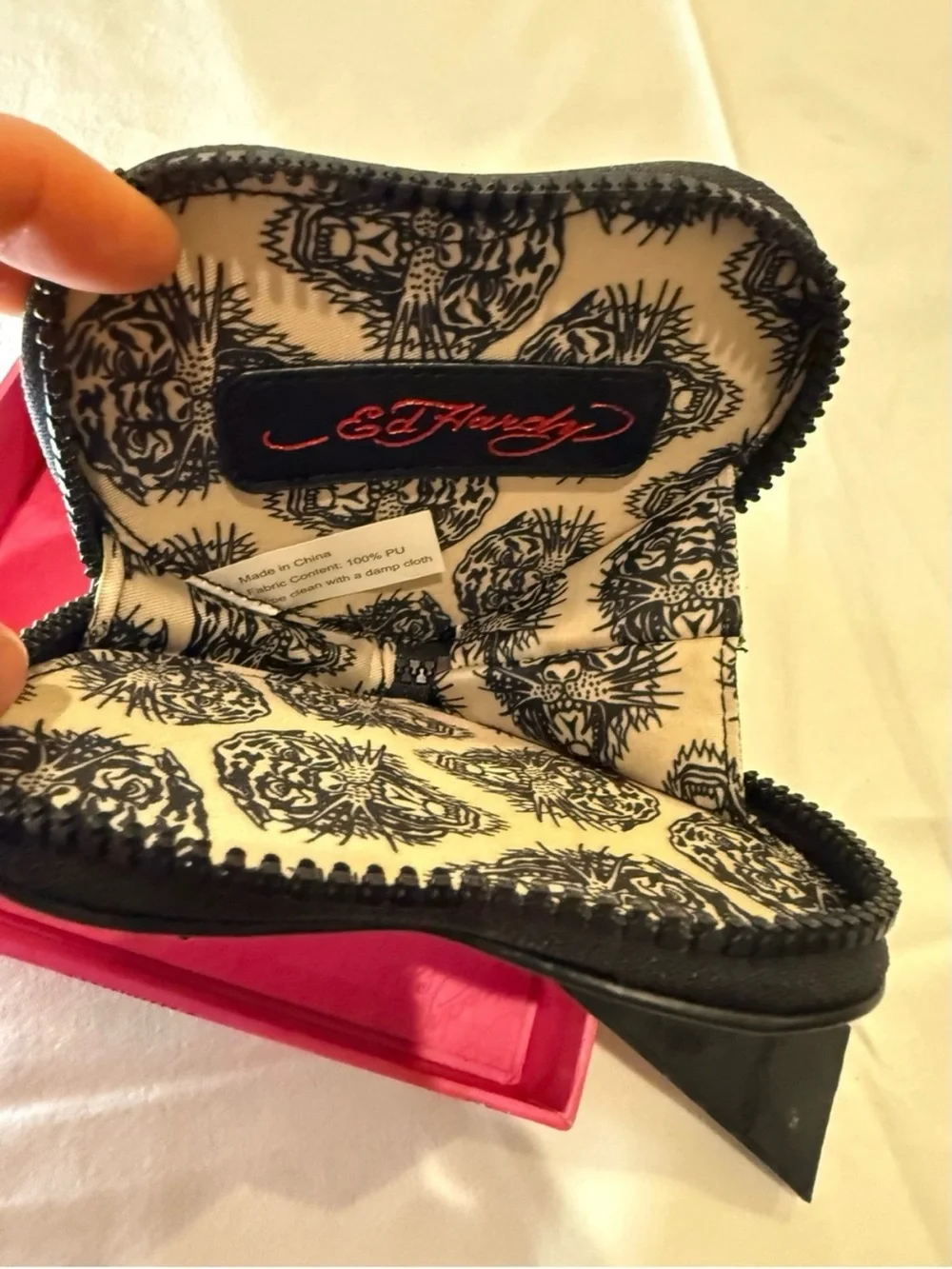 Ed Hardy Love Kills Slowly Heart Coin Purse Gift Box NWT Y2K Tattoo Heart Alt